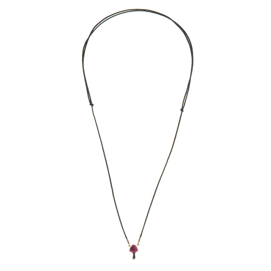 Rubellite Mushroom Pendant Necklace - Main Img