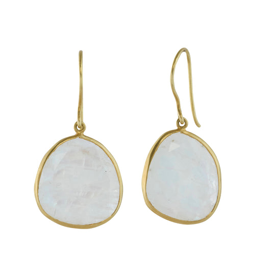 Rainbow Moonstone Single Drop Earrings - Main Img