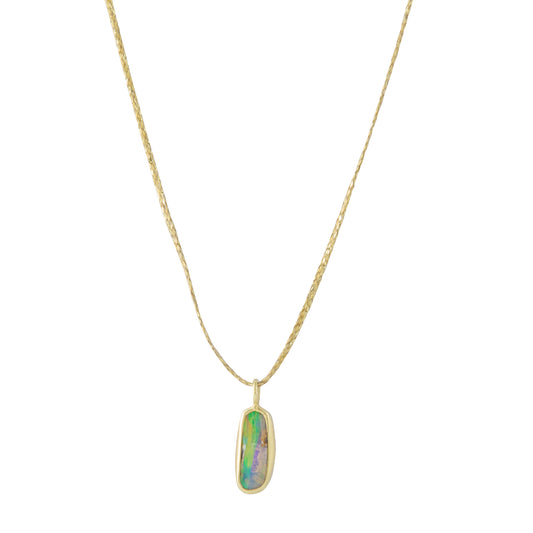 Australian Boulder Opal Amulet Cord Necklace - Main Img