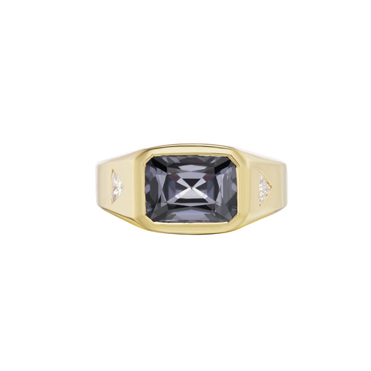 Lavender-Grey Spinel and Diamond Creation Ring - Main Img