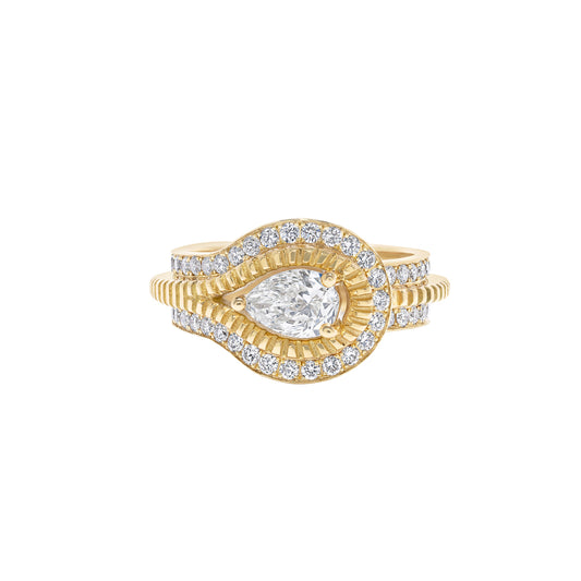 Diamond Single Dew Drop Ring - Main Img