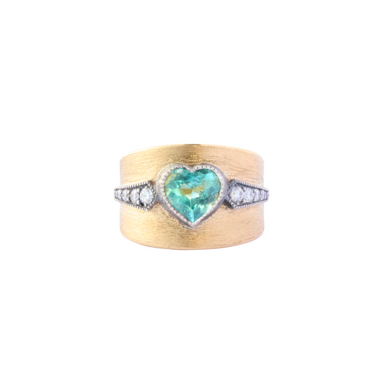 Heart Cigar Band - Tourmaline and Diamond - Main Img
