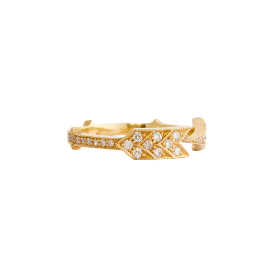 Diamond Arrow Ring in Yellow Gold