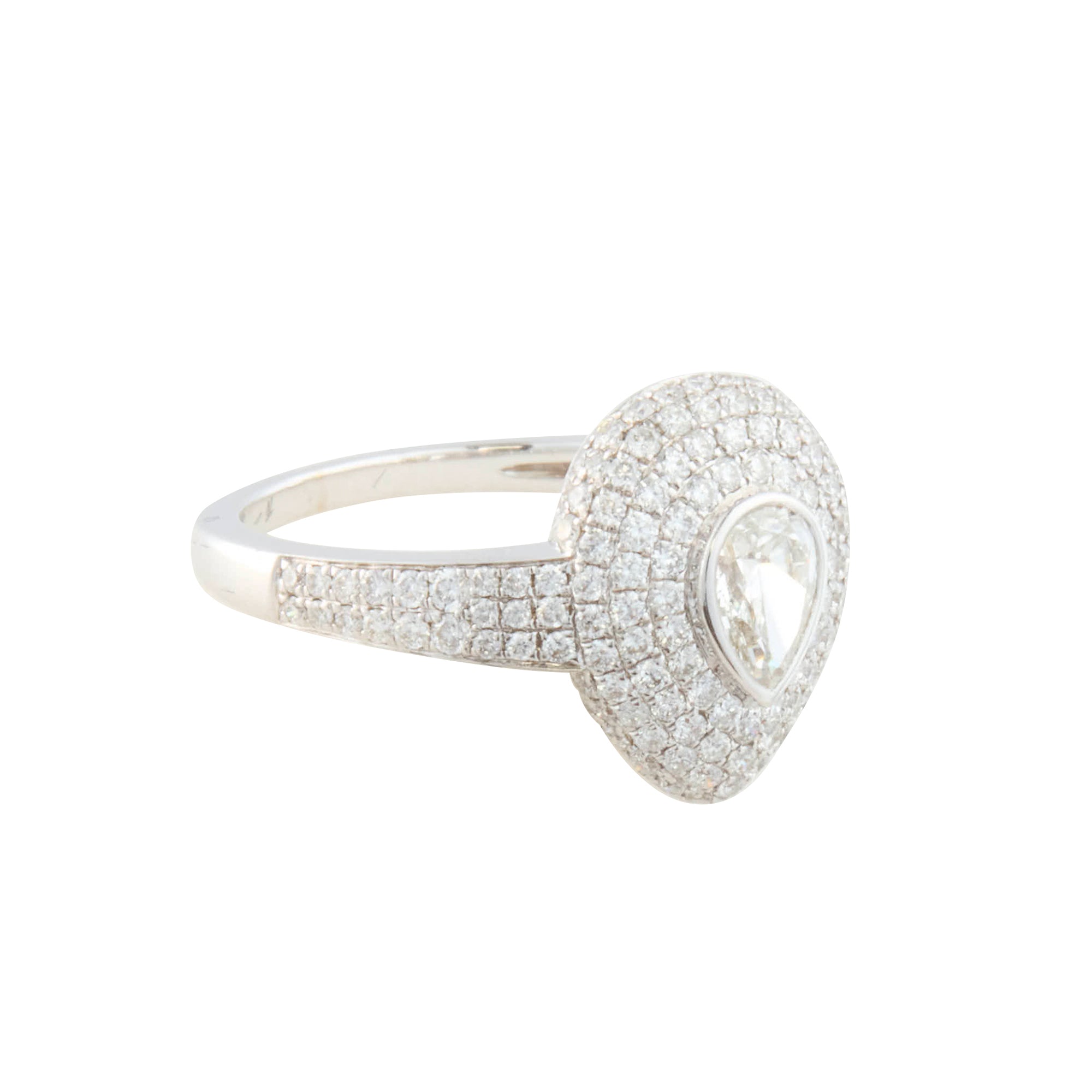 Diamond Pear Pinky Ring