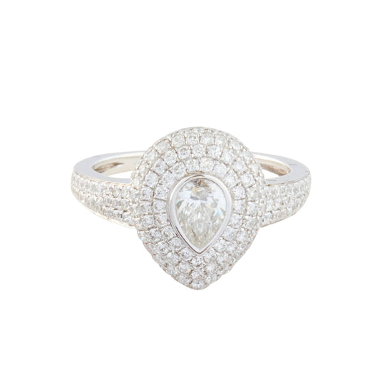 Diamond Pear Pinky Ring - Main Img