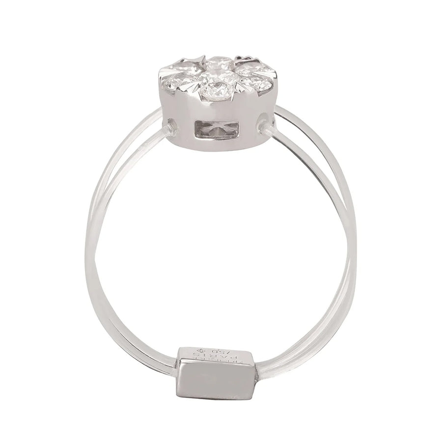 Persée Paris Floating Diamond Nylon Ring - White Gold - Rings - Broken English Jewelry side view