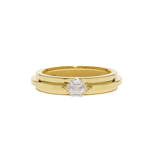 3 Tier Hexagon Staircase Ring - Main Img