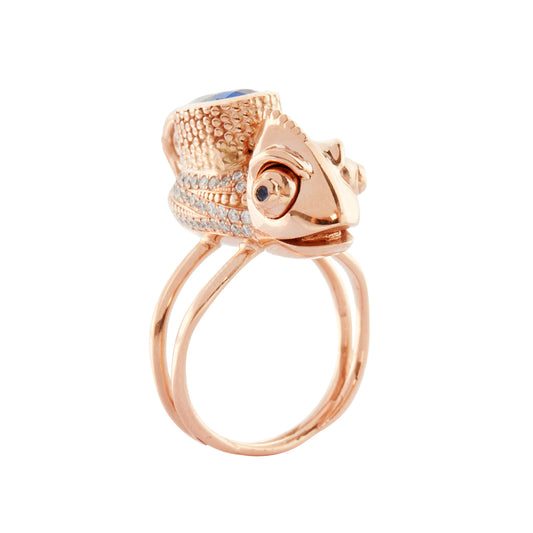 Blue Sapphire Baby Chameleon Ring - Main Img