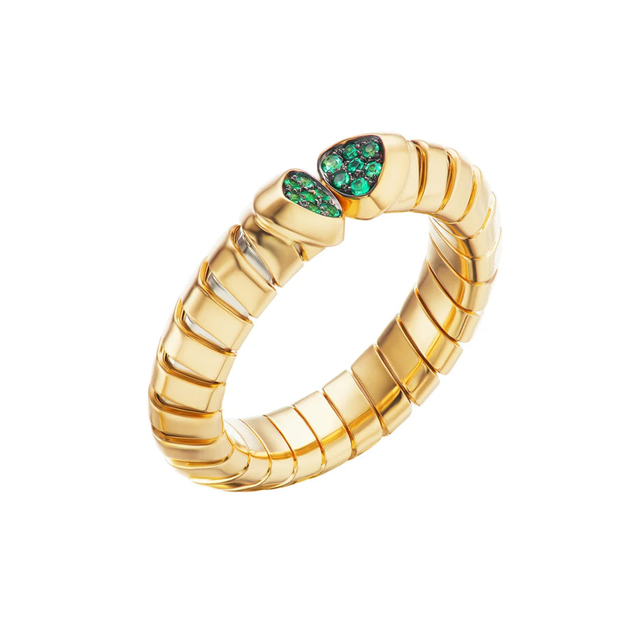 Marina B Trisolina Ring - Emerald - Bracelets - Broken English Jewelry angled view