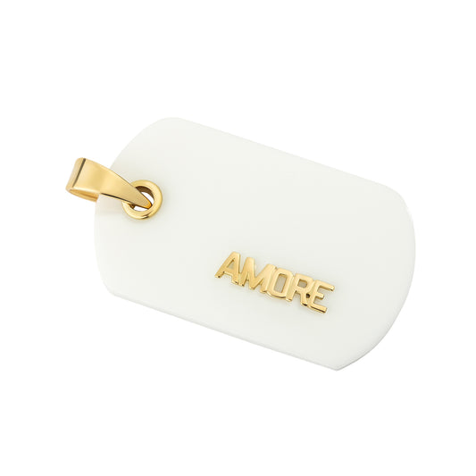 White Agate Cartellino Pendant - Main Img