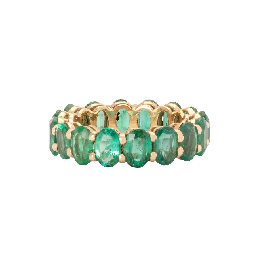 SHAY Oval Eternity Ring - Emerald - Broken English Jewelry front view