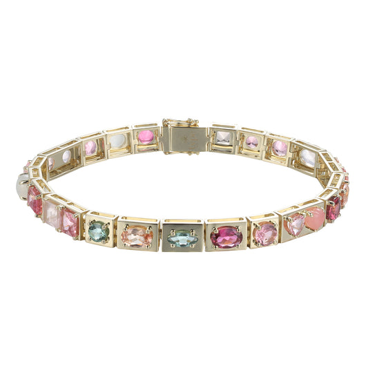 Multicolored Pink Gemstone Leggo Bracelet - Main Img