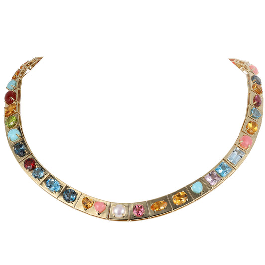 Leggo XL Multi Gemstone Collar Necklace - Main Img