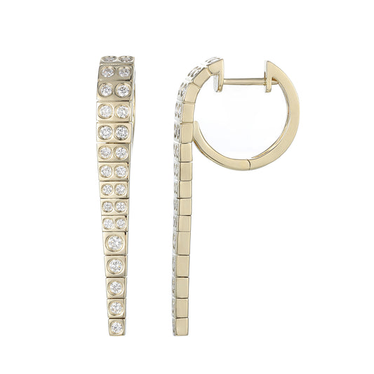 Large Diamond Leggo ID Earrings - Main Img