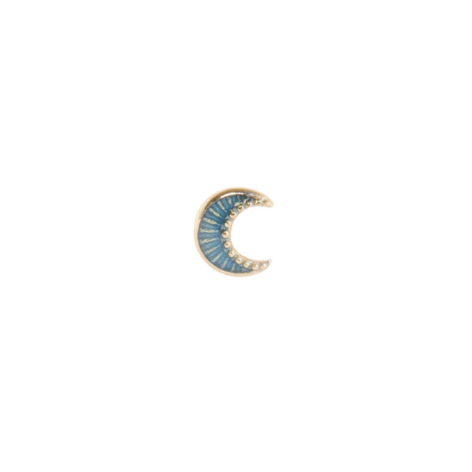 French Blue Crescent Stud Earring - Main Img