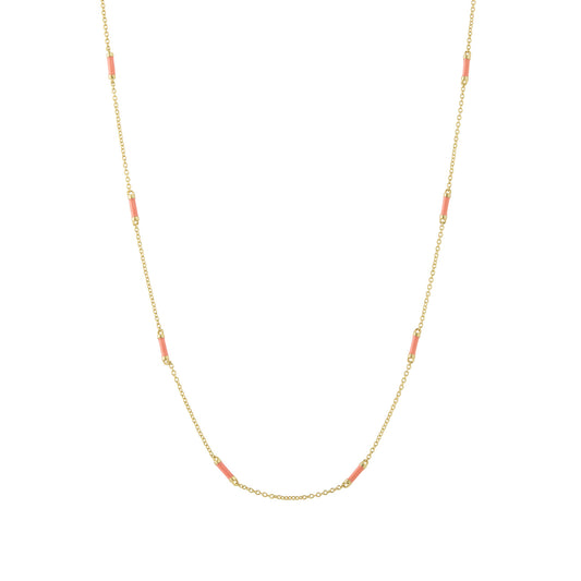 16" Coral Bar Chain Necklace - Main Img