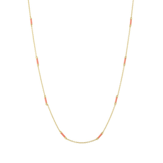 18" Coral Bar Chain Necklace - Main Img