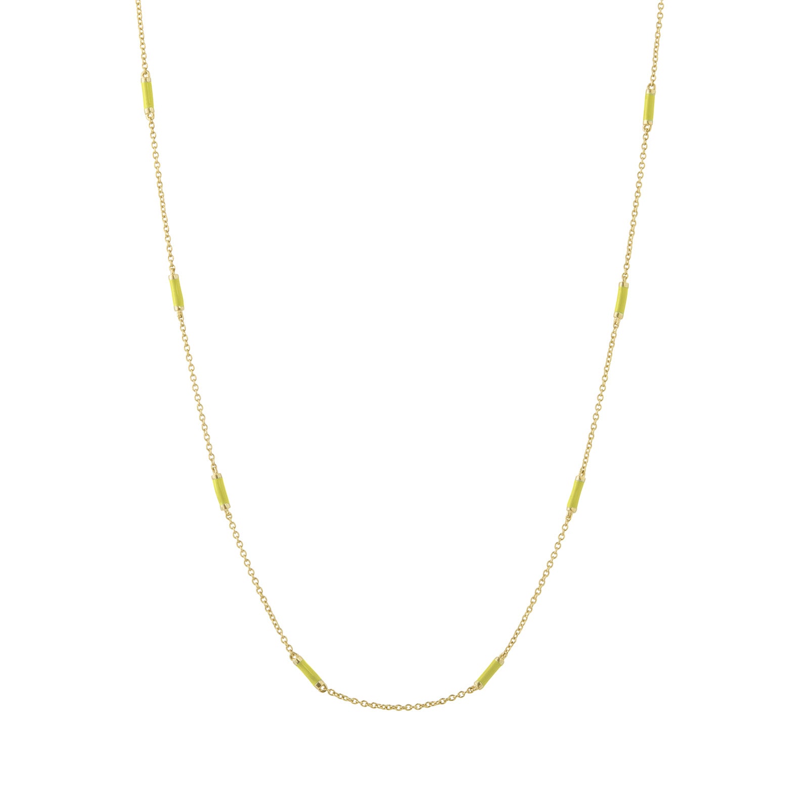 Trouver 18" Neon Yellow Bar Chain Necklace - Necklaces - Broken English Jewelry