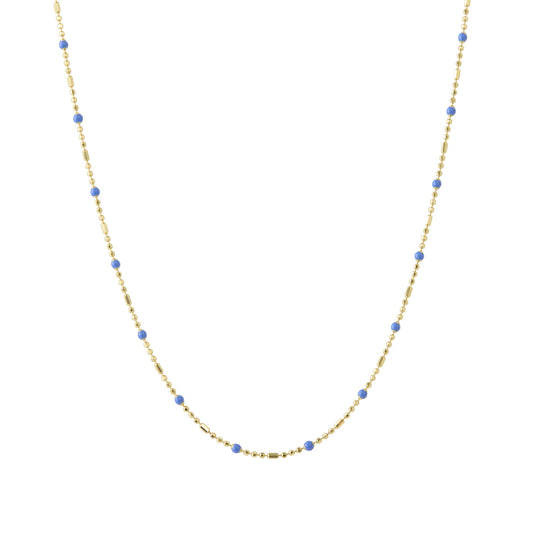 16" Lapis Dot Ball Chain Necklace - Main Img