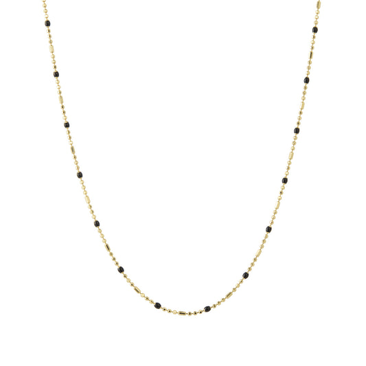16" Onyx Dot Ball Chain Necklace - Main Img