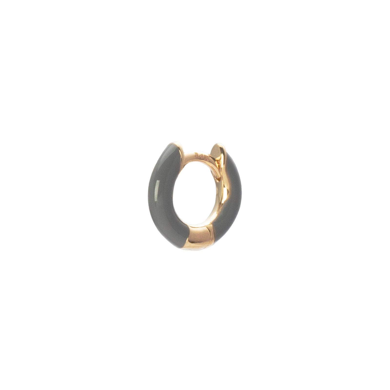 Trouver Enamel Huggie 6.5mm - Grey - Earrings - Broken English Jewelry