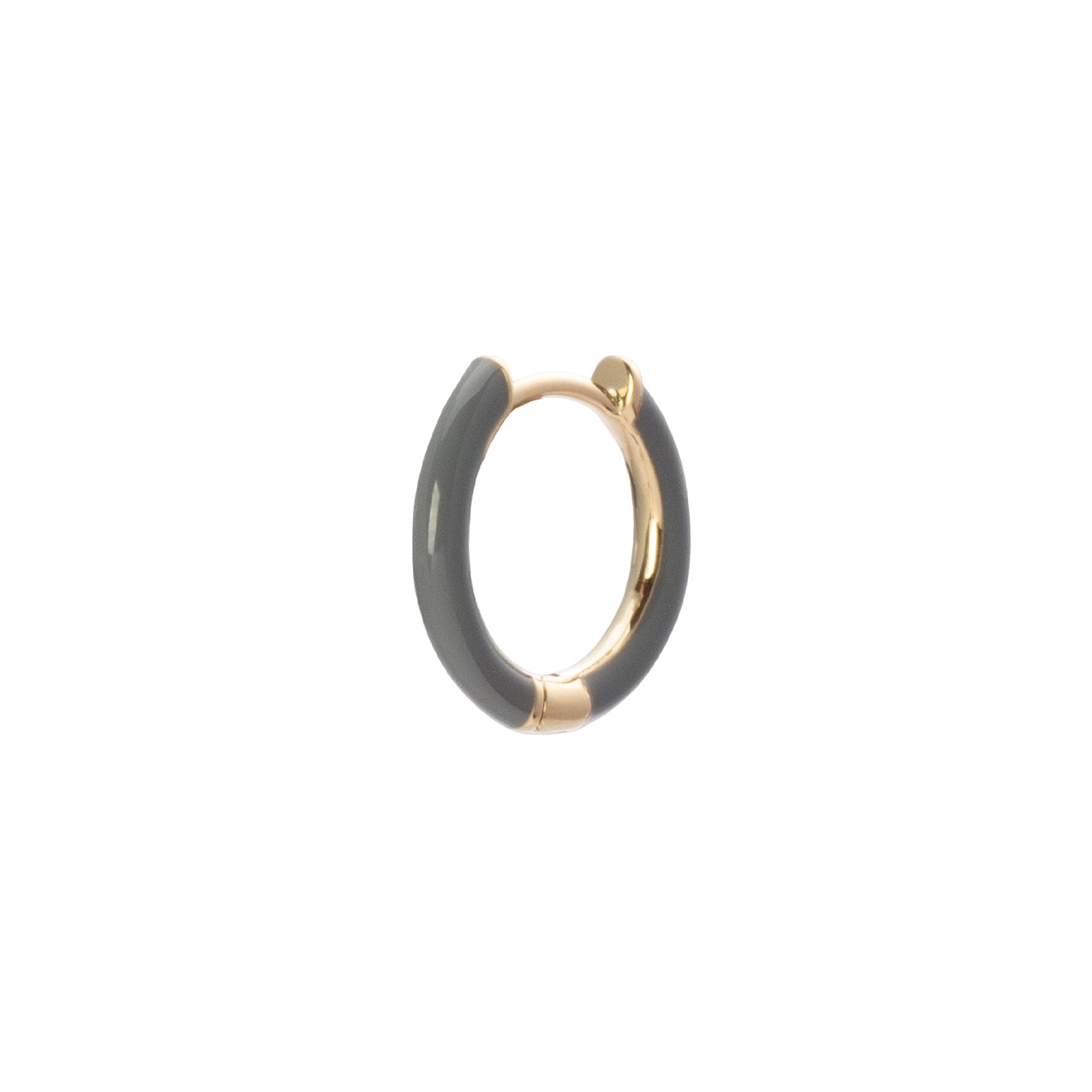 Trouver Enamel Huggie 8mm - Grey - Earrings - Broken English Jewelry