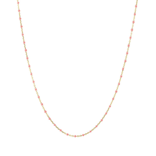18" Coral Tiny Dot Chain Necklace - Main Img