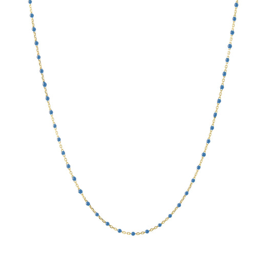 16" Lapis Tiny Dot Chain Necklace - Main Img