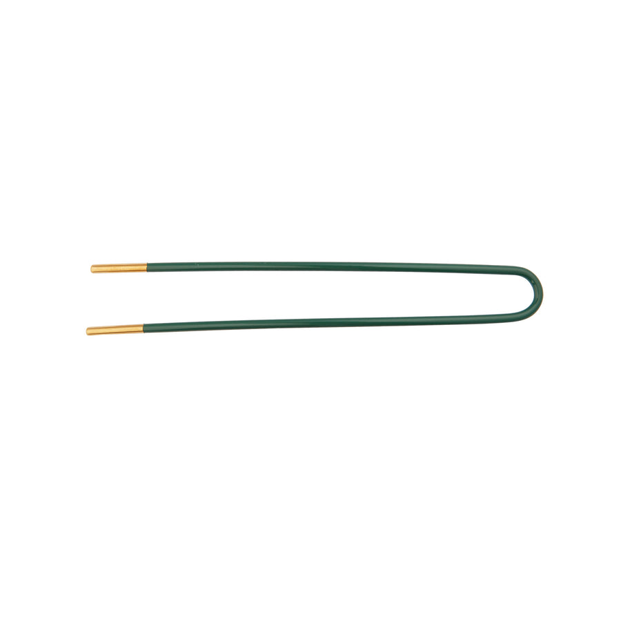 Trouver Hunter Green Enamel Gold Plated Hair Pin - Accessories - Broken English Jewelry top view