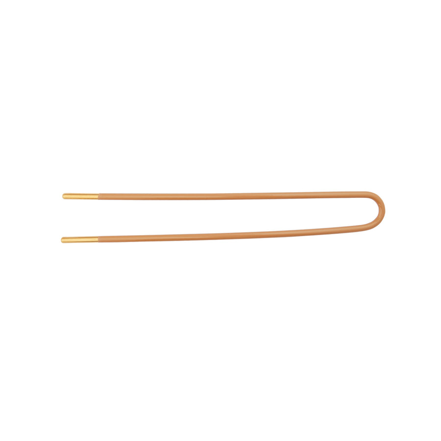 Caramel Enamel Gold Plated Hair Pin