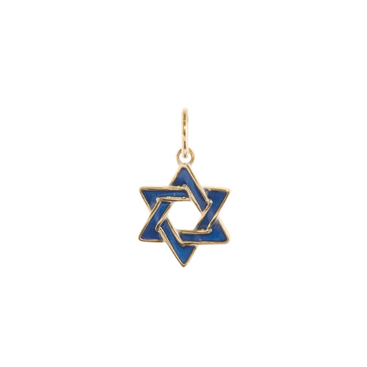 Navy Blue Star of David Charm - Main Img