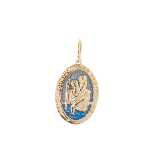 Ocean Blue St. Christopher Charm - Main Img