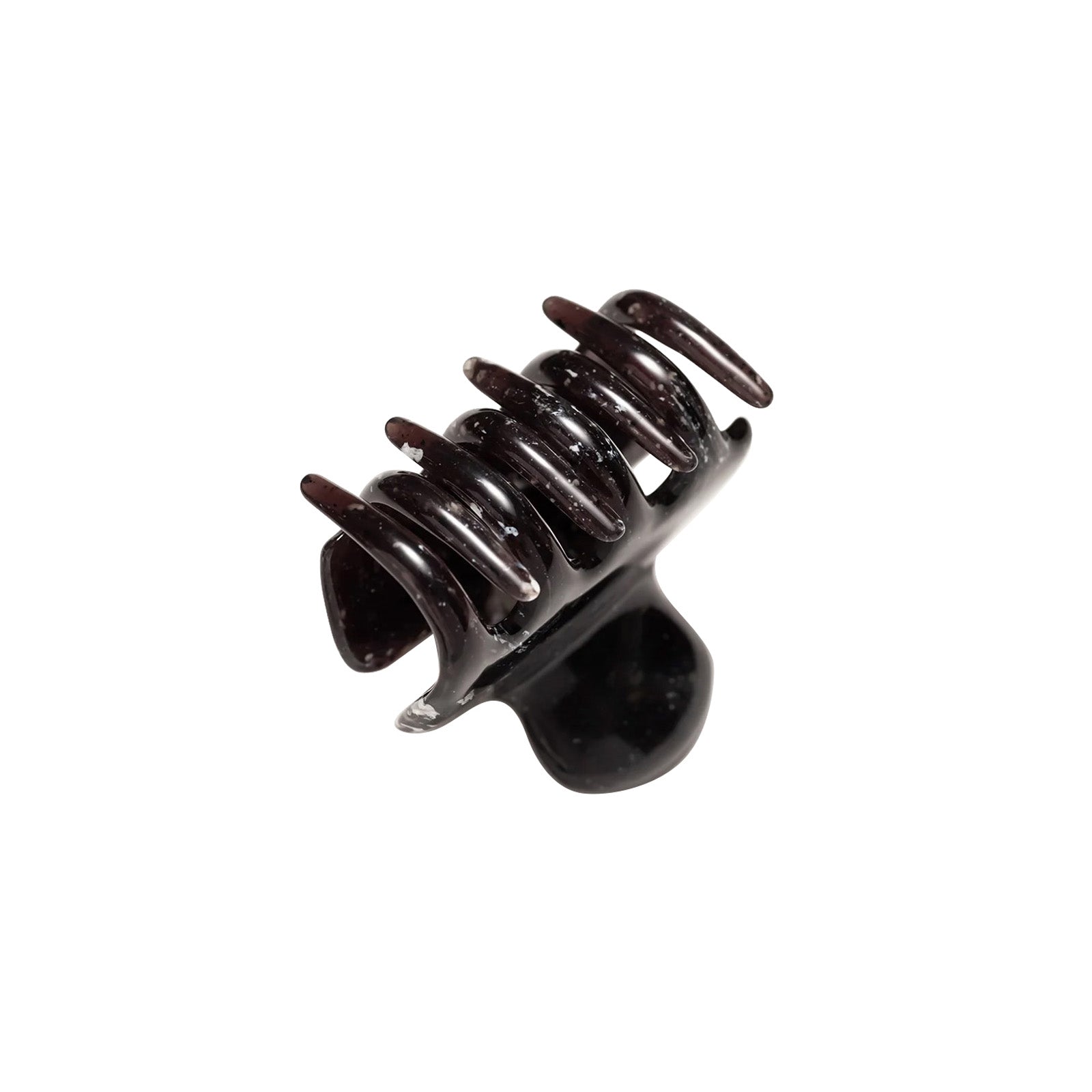 UNDO 2" Claw Clip - Black Marble - Accessories - Broken English Jewelry bottom angled view