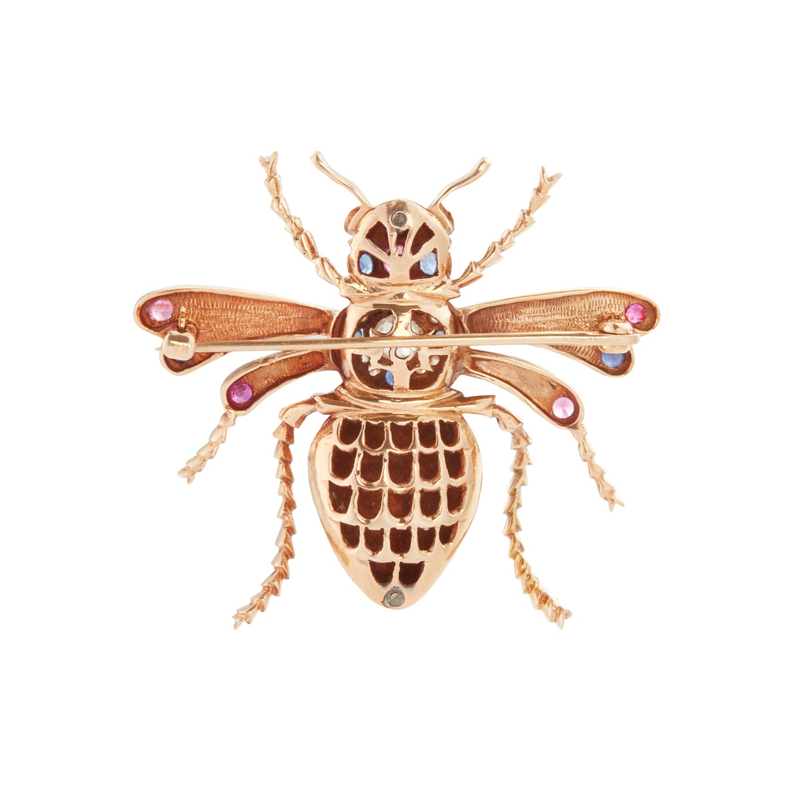 Antique & Vintage Jewelry Insect Brooch, back view