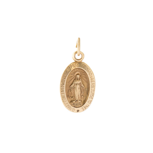 Mini Virgin Mary Pendant 14K Yellow Gold - Main Img