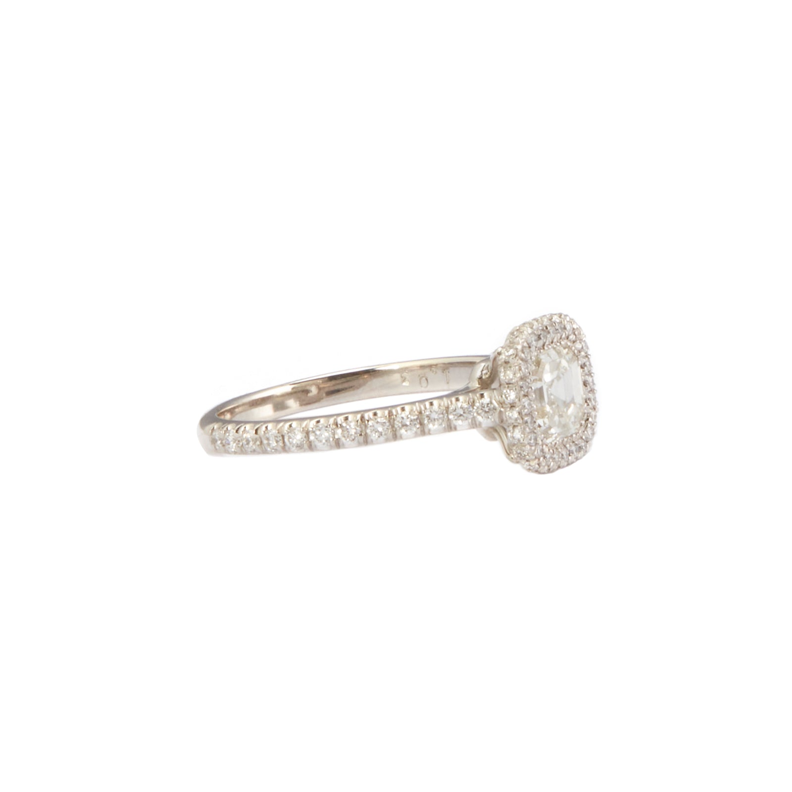 VRAM Round and Asscher Cut Aura I Ring, side view