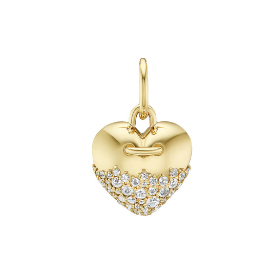 Diamond Tailored Dip Heart Charm - Main Img