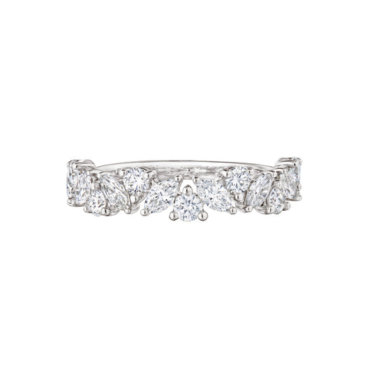 American Beauty Half Circle Ring - White Gold - Main Img