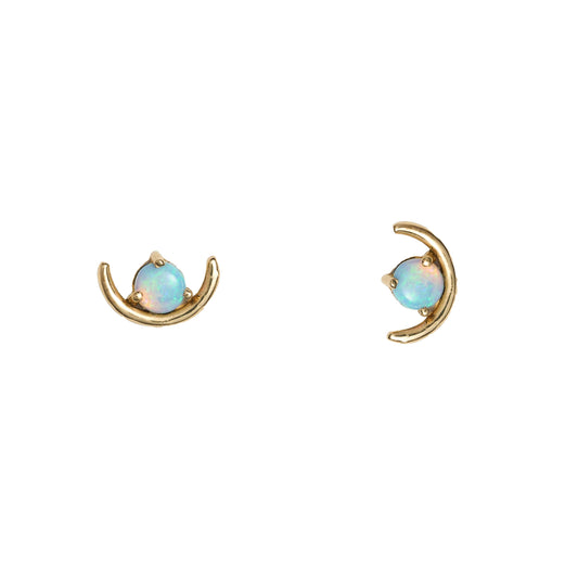 Large Opal Arc Earrings 14K YG - Main Img