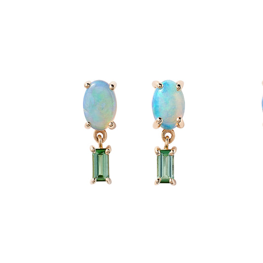 Opal and Tourmaline Stela Earrings - Main Img
