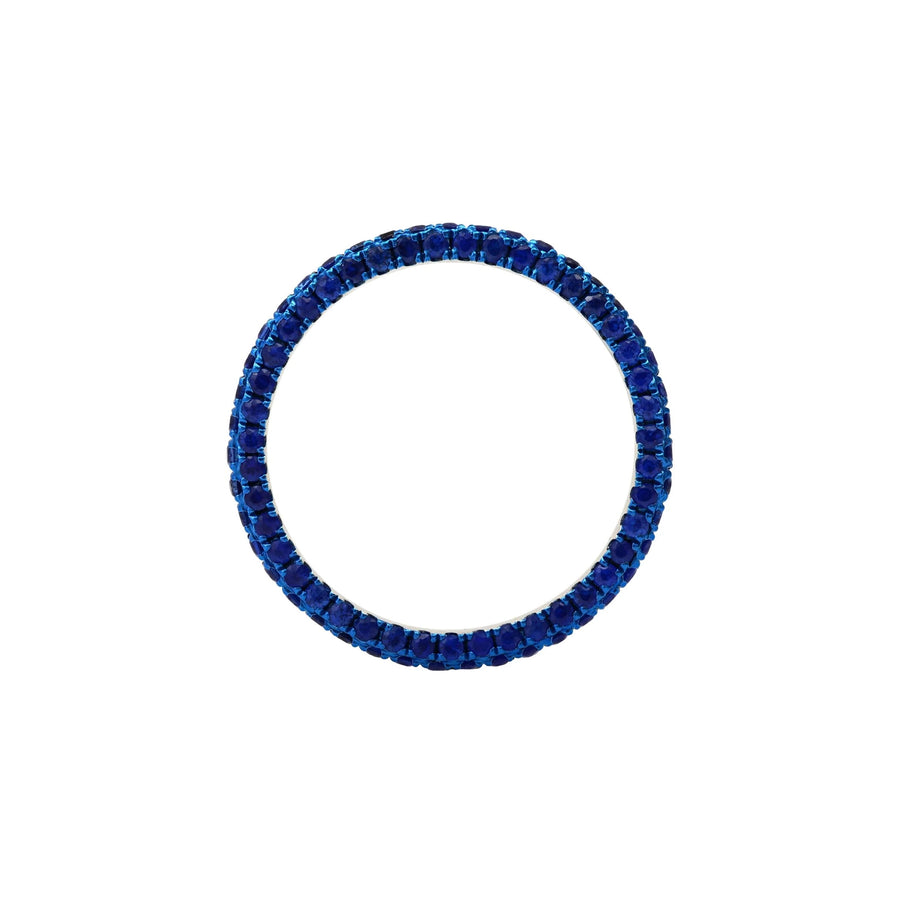 Graziela Blue Sapphire & Blue Rhodium 3 Sided Band Ring - Rings - Broken English Jewelry