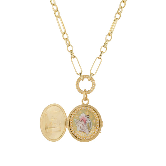 Diamond Secrets of the Sea Locket Necklace