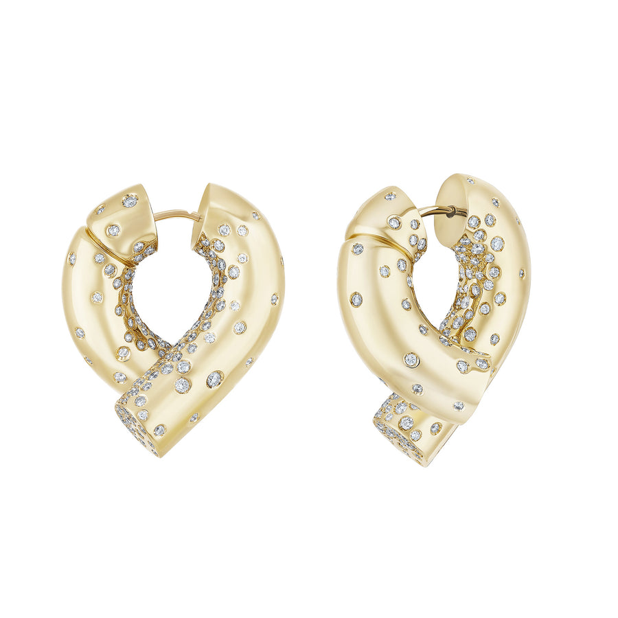 Tabayer Large Oera Hoop Earrings - Diamond - Earrings - Broken English Jewelry front and angled view