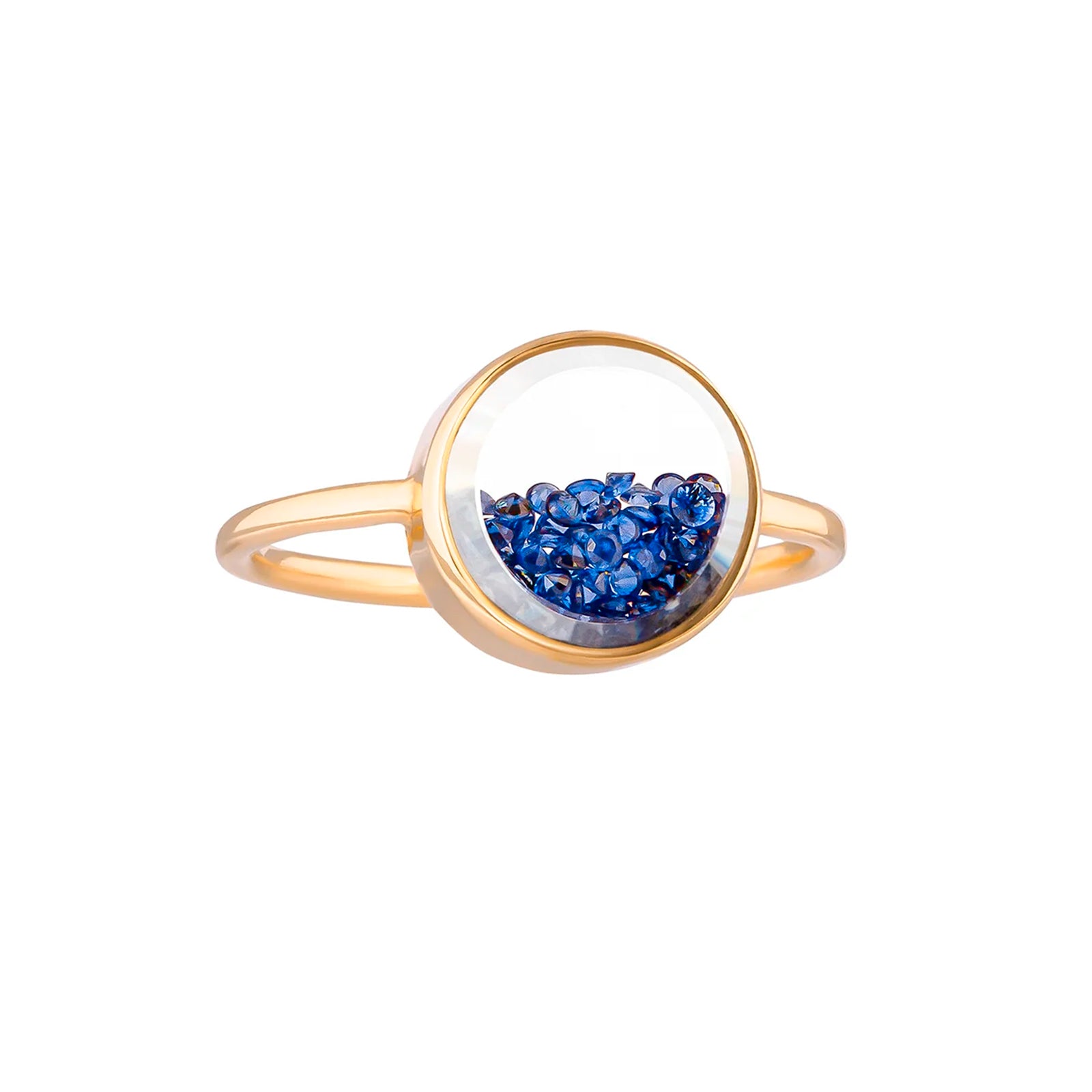 Moritz Glik Core Sapphire Shaker Ring, angled view