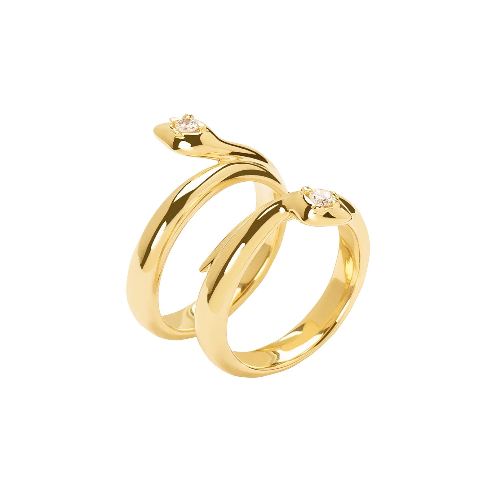 Foundrae Snake Bold Polished Bookend Band - Pave Diamond - Rings - Broken English Jewelry side view