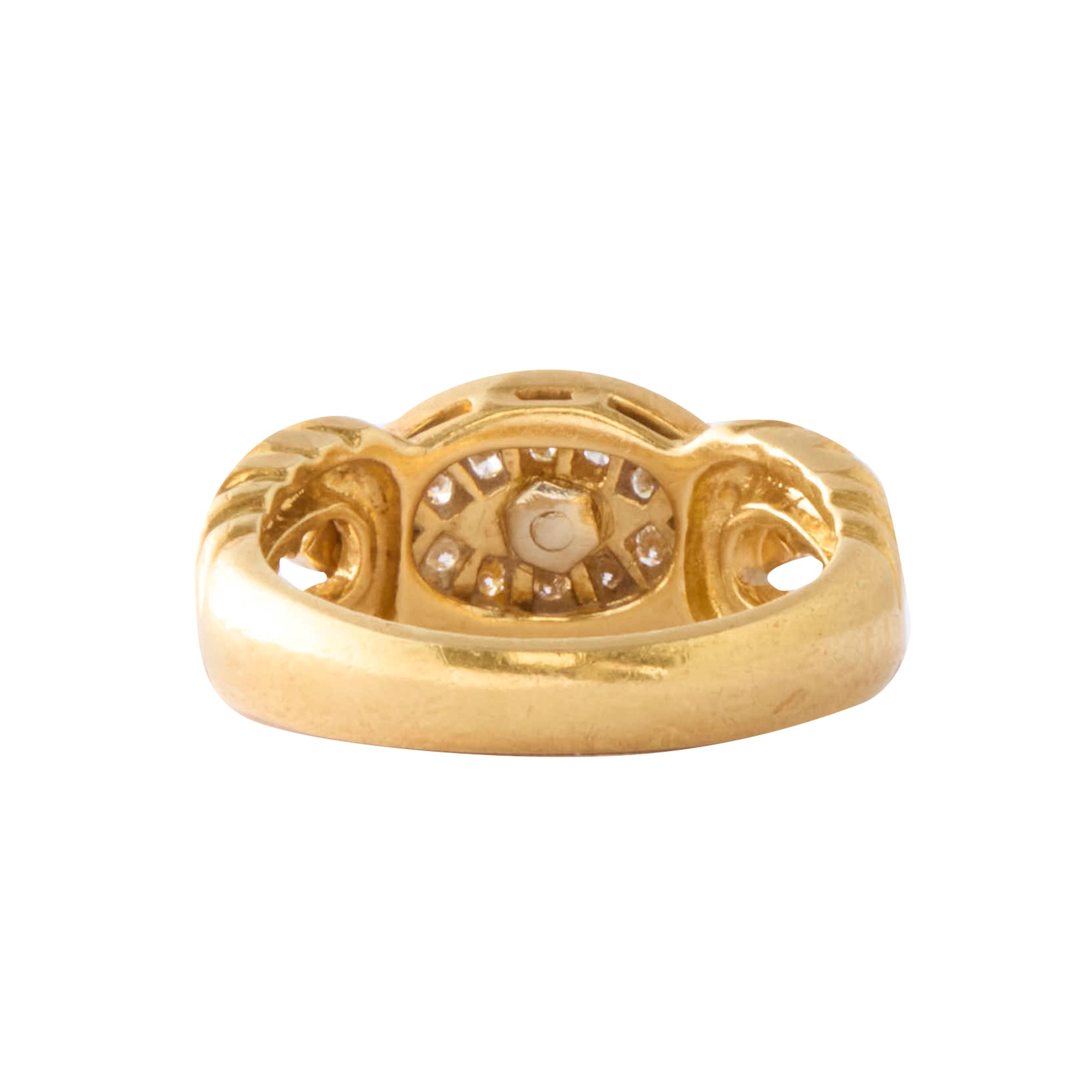 Cabochon Ruby and Diamond Van Cleef & Arpels Ring 18K Yellow Gold