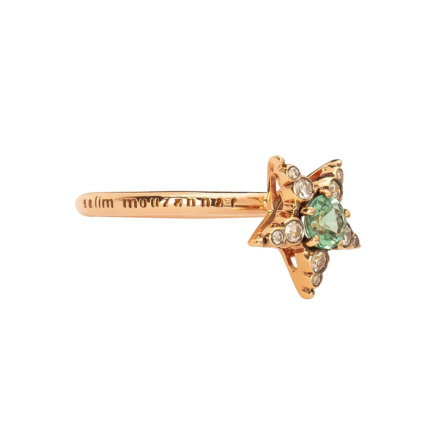 Selim Mouzannar Istanbul Ring - Green Tourmaline & Diamond - Rings - Broken English Jewelry side view
