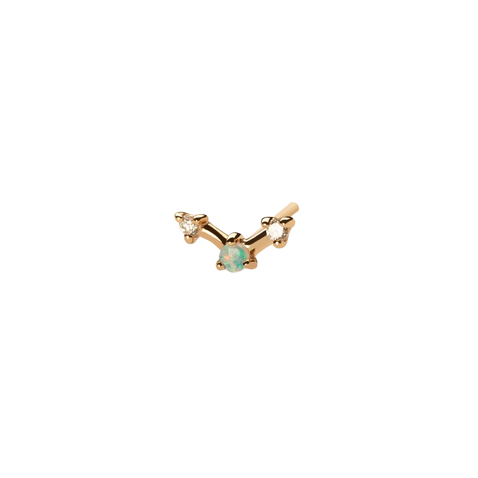 WWAKE Mini Three-Step Point Earring - Opal & Diamond - Broken English Jewelry