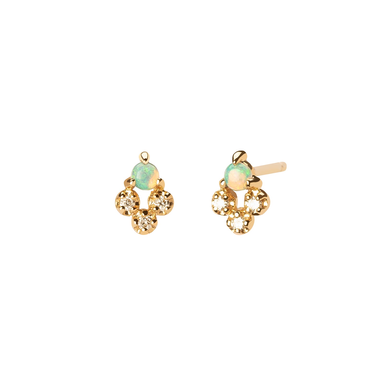 WWAKE Posy Earring - Opal & Diamond - Broken English Jewelry