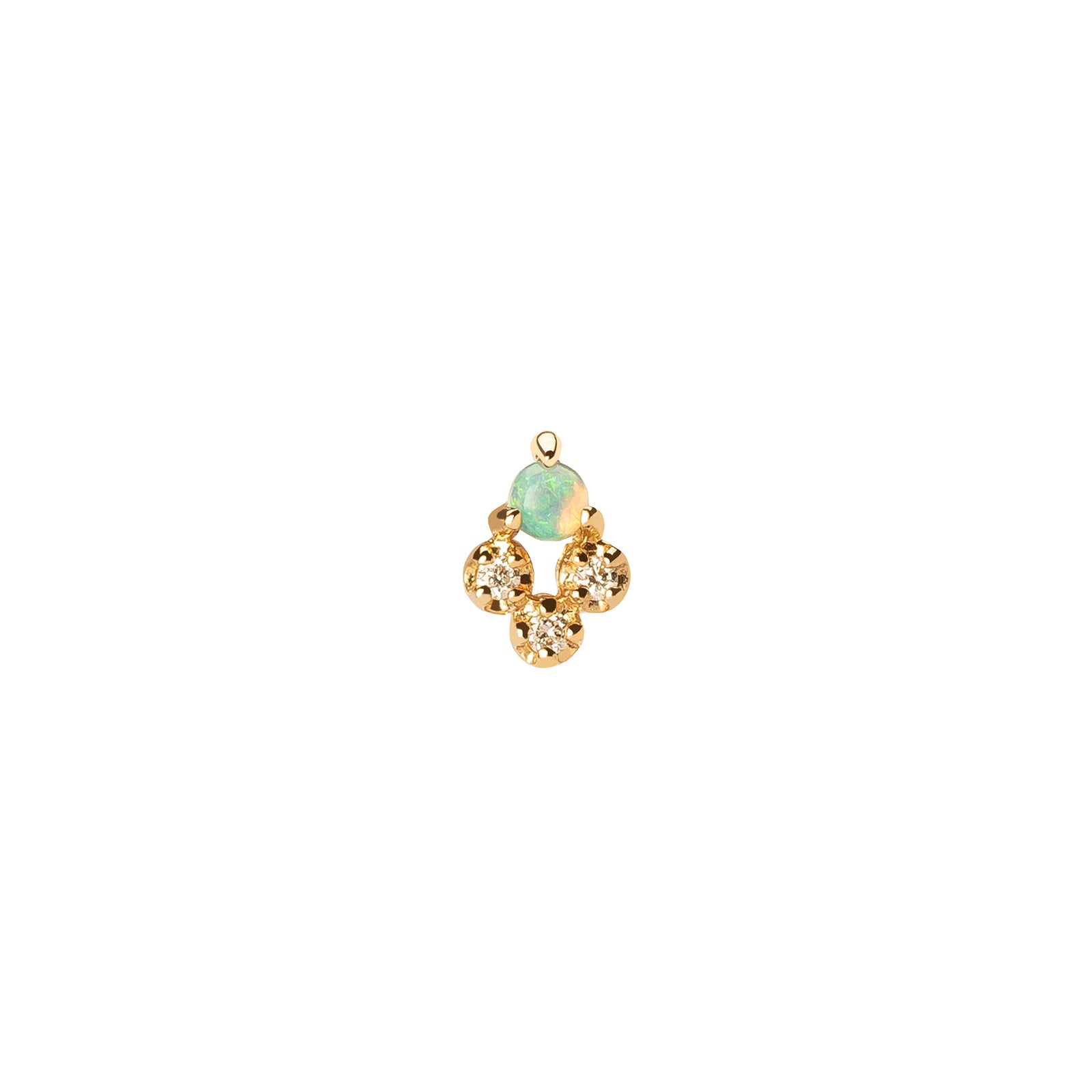 WWAKE Posy Earring - Opal & Diamond - Broken English Jewelry